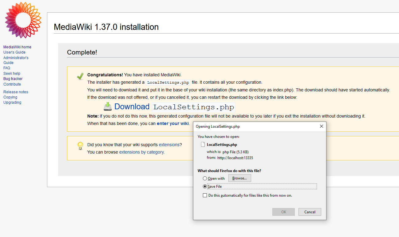 mediawiki localsettings php